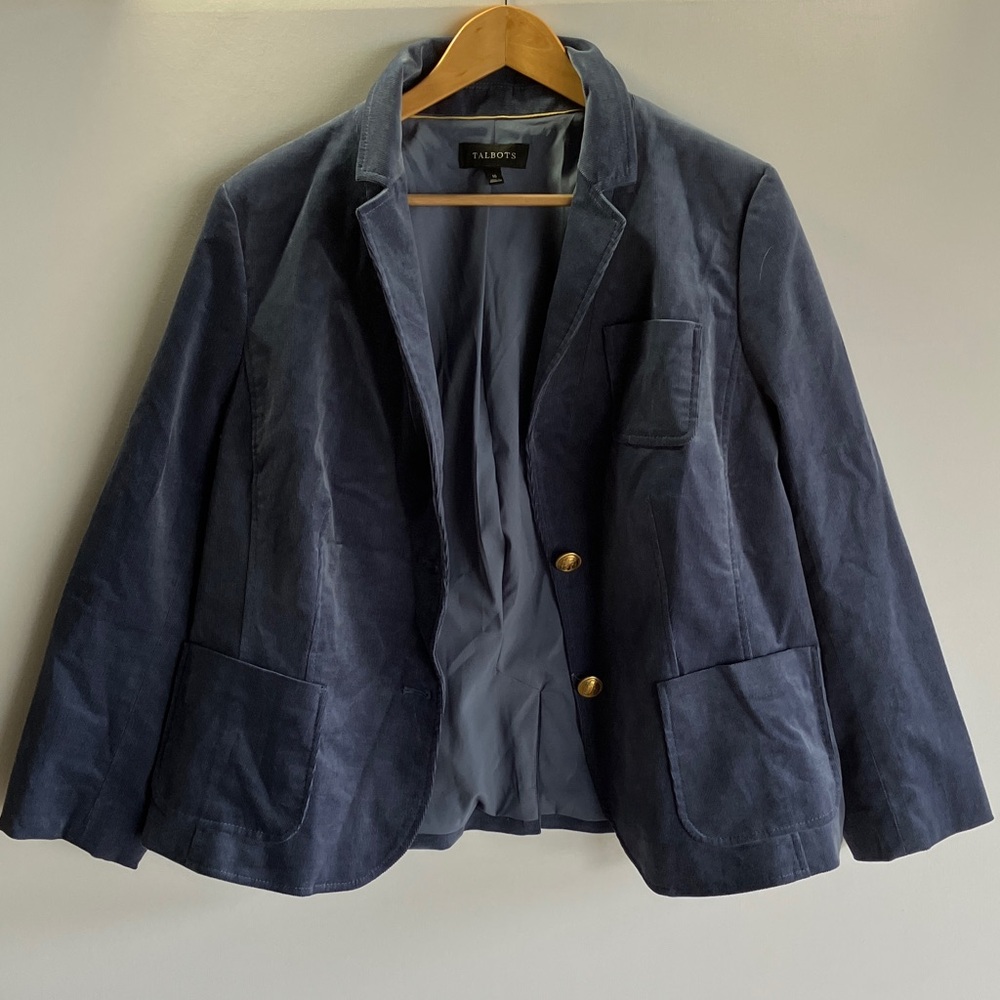 Talbots Dark Blue Blazer with Gold Buttons